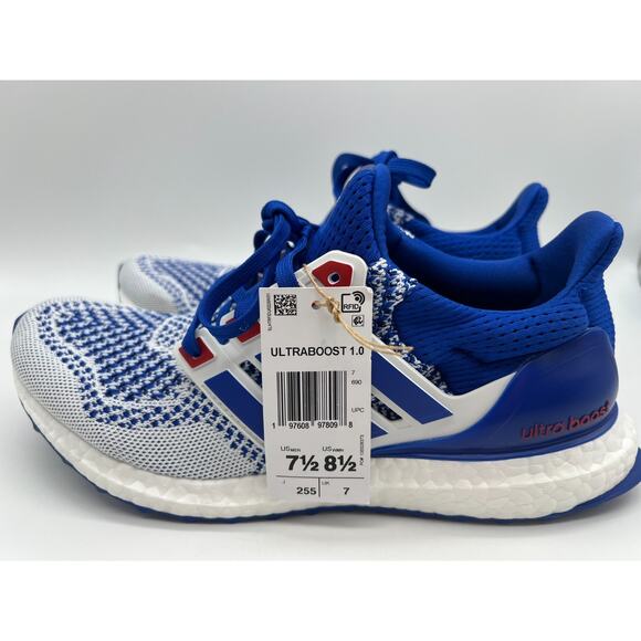 adidas Ultraboost 1.0 Cloud White Royal Blue Running Shoes IH3018 Men's Size 7.5 - Picture 2 of 12